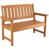 VEVOR Panca da Giardino, Panca da Esterno in Plastica Lunghezza 128 cm Capacità di Carico da 363 kg, Sedia per Esterno con Schienale Braccioli per Cortile, Parco, Giardino, Colore Legno Naturale