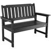VEVOR Panca da Giardino, Panca da Esterno in Plastica Lunghezza 128 cm Capacità di Carico da 363 kg, Sedia per Esterno con Schienale Braccioli per Cortile, Parco, Giardino, Nero