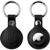 Levy's Leathers A66AIR-BLK - Portachiavi in vera pelle, compatibile con tutti gli Air Tags, con chiusura a bottone, colore: Nero