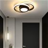 TONGNIDA Lampada a Soffitto, 30W Lampada a LED Moderna, 3000K Coridorio Fiore Camera da Letto Soffitto Salotto (Nero) (Scandinavo)