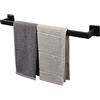 TocTen Portasciugamani da bagno - Base quadrata, in acciaio inox SUS304 spesso, porta asciugamani per bagno, accessori da bagno, asta asciugamani, resistente da parete (nero, 24)