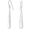 Bling Jewelry Orecchini pendenti a forma di goccia piatta in madreperla bianca iridescente arcobaleno grande boho semplicistica naturale per donne e adolescenti in argento sterling .925 con filo a uncino.