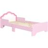 ZONEKIZ Letto per Bambini 70x140 cm con Protezione Anticaduta e Rete Testiera a Forma di Nuvola Rosa | Aosom Italy