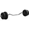 SPORTNOW Set di pesi 25 kg totale e bilanciere con presa antiscivolo, Ø 25x120 cm, Nero | Aosom Italy