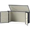 Outsunny Copribidoni in Acciaio per 3 Cassonetti da 240L con 2 Porte e Coperchio, 233x105x118.5/133 cm, Grigio Scuro