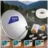 Galaxy KIT 4 DECODER HD TIVÙSAT SATELLITARE PARABOLA 100CM LNB 4 USCITE STAFFA 100 MT