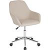 Flash Furniture Mobili Flash Sedie Task, Plastica del Metallo della Schiuma, Tessuto Beige, 25' W x 25' D x 33.5'-38.5' H