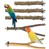 CHUNLINLAODA 5PCS Posatoi in Legno di Uccelli CHUNLINLAODA-Posatoi per Uccelli Trespolo per Uccelli e Pappagalli Ramo D'uva Naturale Giocattolo Posatoi per Uccelli Legno Naturale per Cacatua (Colore del legno, S)
