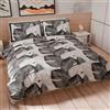 PETTI Artigiani Italiani - Set Copripiumino Singolo 150x200 cm (1 Federa 50x80 cm Inclusa), Parure Copripiumino Morbida Microfibra con Stampa Digitale - Made in Italy - Tropical Nero A