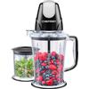 CHEFMAN Robot da cucina e frullatore portatile 2 in 1 con motore da 400 W, sistema di lame a 2 livelli, tritaghiaccio - Frullati, puree, verdure tritate - Vasi grandi e piccoli, funzione impulso