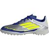 adidas Unisex - Bambini F50 League Football Boots Turf, Silver Metallic/Solar Yellow/Lucid Blue, 37 1/3 EU