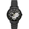 Armani Exchange orologio per uomo, movimento cronografo e cassa orologio per 42 mm con cinturino in acciaio inossiorologio perbile, pelle o silicone, Nero e oro, Nero Jet e oro