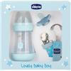 Chicco Set Lovely Baby Boy Biberon+gommotto+clip Succhietto Mesi 0+