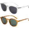 ZENOTTIC 2 Paia Occhiali da Sole Polarizzati per Uomo Donna Retro Vintage Rotondi Quadrati Protezione UV400 Unisex