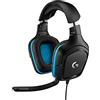 Logitech G G432 Cuffie Gaming Cablate, Audio Surround 7.1, DTS: x 2.0, Driver 50 mm, ‎Jack USB 3.5 mm, Microfono Flip-to-Mute, Leggere, PC/Mac/Xbox One/PS4/Nintendo ‎Switch, Nero/Blu