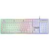 Mars Gaming MK220W Bianco, Tastiera da Gioco H-Mech, FRGB Rainbow e Halo, Antighosting, Lingua Francese