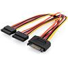 DIGITUS AK430405003M Cavetto Interno SATA 15 Poli Connettori Maschio - 2 Femmine, 30cm