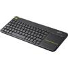 Logitech K400 Plus Tastiera Wireless Touch TV, Facili Controlli Multimediali e Touchpad Integrato, Tastiera HTPC per TV Collegata al PC, Windows, Android, Chrome OS, Laptop, Italiano QWERTY - Nero
