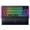 Razer BlackWidow V4 Pro 75% - Tastiera da gioco wireless sostituibile a caldo - Display OLED (ghiera dei comandi, 4K Hz e connettività Bluetooth, poggiapolsi magnetico) Layout US | Nero