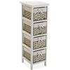 VERSA Pompei Mobile Bagno, Mobiletto Bagno Salvaspazio, Mobiletti, con 4 cassetti, Misure (A x L x l) 82 x 29 x 25 cm, Legno, Colore Bianco