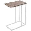 VERSA Padua Tavolino Ausiliario per Soggiorno, Tavolino Moderno, Misure (A x L x l) 61 x 26 x 46 cm, Legno e Metallo, Colore Marrone e Bianco