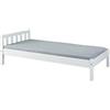 Inter Link Letto in legno Struttura letto Letto per ragazzi Letto per ospiti Letto singolo Letto contemporaneo in pino massiccio senza base Laccato bianco Vilmar 90 x 200 cm