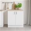 Dmora Mobile per lavello 2 ante Deruta, Base sottolavello, Mobile lavello con ante, Struttura base per lavello, 80x60 h90 cm, Bianco e Rovere