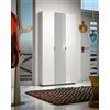 Dmora Armadio Multiuso Grande Rustenburg, Mobile Multifunzionale, Mobiletto scarpiera, Guardaroba Porta Scarpe, Made in Italy, 11x19h200 cm, Bianco Lucido
