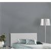 Talamo Italia - Letto piazza e mezza Cleo, Testata in ecopelle a muro, 100% Made in Italy, adatta a letto da una piazza e mezza, Cm 130x60, Bianco