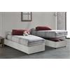 Talamo Italia - Letto singolo Federica, Letto contenitore con rivestimento in ecopelle, 100% Made in Italy, Apertura frontale, con materasso Cm 90x200 incluso, Bianco