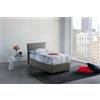 Talamo Italia Letto contenitore Singolo Anna, Made in Italy, Letto con rivestimento in tessuto, Apertura frontale, adatto per materasso cm 80x190, Grigio