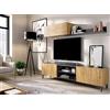 Dmora - Parete attrezzata Korab, Set da soggiorno porta TV, Mobile salotto multiuso, 182x35h180 cm, Rovere Nodi e Antracite