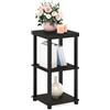 Furinno Turn-N-Tube Tavolino laterale classico a 3 livelli, Espresso/Nero