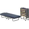 Dmora - Letto pieghevole Balaguer, Brandina con rete a doghe e materasso incluso, Letto con ruote, Cm 190x80h30
