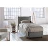 Talamo Italia Letto Singolo Luna, Letto Contenitore con Rivestimento in Tessuto, 100% Made in Italy, Apertura Laterale, Adatto per Materasso Cm 80x190, Grigio