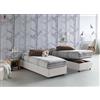 Dmora Letto Singolo Laura, Letto Contenitore con Rivestimento in Tessuto, 100% Made in Italy, Apertura Frontale, Adatto per Materasso Cm 90x200, Bianco