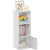 Furinno Luder Libreria a 3 ripiani con armadietto a 1 anta, Bianco