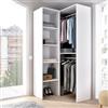 Dmora - Guardaroba grande Bernina, Struttura per cabina armadio angolare, Mobile appendiabiti aperto ad angolo, 79x88h186 cm, Bianco