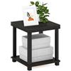 Furinno Turn-N-Tube Tavolino laterale classico a 2 livelli, Espresso/Nero
