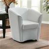 Dmora Talamo Italia - Poltrona Annaluna, Poltrona da salotto, 100% Made in Italy, Poltroncina relax in ecopelle, Cm 70x60h74, Bianco