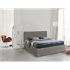 Talamo Italia - Letto piazza e mezza Camilla, Letto contenitore con rivestimento in tessuto, 100% Made in Italy, Apertura laterale, adatto per materasso Cm 120x190, Bianco