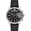 Diesel Orologio Baby Chief da uomo, movimento cronografo, 43 mm, cassa in acciaio inossidabile con cinturino in pelle, DZ4592