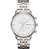 Emporio Armani Orologio Uomo, movimento cronografo al quarzo, cassa in acciaio inossidabile 43 mm con bracciale in acciaio inossidabile, AR0399, Tono Argento e Rosa, 43 mm