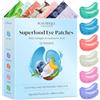PLANTIFIQUE Skincare Superalimenti Patch Occhi | Idratante Contorno Occhi Antirughe, Occhiaie e Borse Donna e Uomo | Tè Verde, Collagene, Pesca, Cocco, Aloe Vera, Acido Ialuronico | 12 Paia di Cerotti