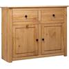 vidaXL Credenza Panama Range Mobiletto con Cassetti e Ante Rustica Robusta Classica Armadietto Madia 93x40x80 cm Naturale Legno Massello di Pino