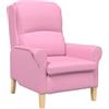 vidaXL Poltrona Moderna e Confortevole in Rosa | Design Ergonomico, Rivestimento in Poliestere Liscio, Perfetta per Soggiorni e Camere da Letto. Supporta un adulto, Sedia Interna Comoda.