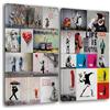 Giallobus - Quadri Grande Formato XXL - Banksy - Street Art - Collage 1 - Tela Canvas - 144x100cm | 2pcs. x 70x100cm - Pronto da Appendere - Quadri Moderni per la casa