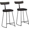 vidaXL Sgabelli da Bar 2 pz Neri 49x43x88 cm Legno Massello di Mango, Sedia, Sgabello da Bar da Cucina, Sedia da bistrot