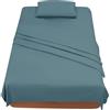 FARFALLAROSSA Lenzuola Una Piazza e Mezza 120 - Completo Lenzuola 3 Pezzi in Microfibre - Lenzuolo con Angoli - Lenzuola Sopra - 1 Federa 50x80 - Lenzuola Una Piazza e Mezza 120x190/200 Verde