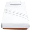 FARFALLAROSSA Lenzuola Una Piazza e Mezza 120 - Completo Lenzuola 3 Pezzi in Microfibre - Lenzuolo con Angoli - Lenzuola Sopra - 1 Federa 50x80 - Lenzuola Una Piazza e Mezza 120x190/200 Bianco